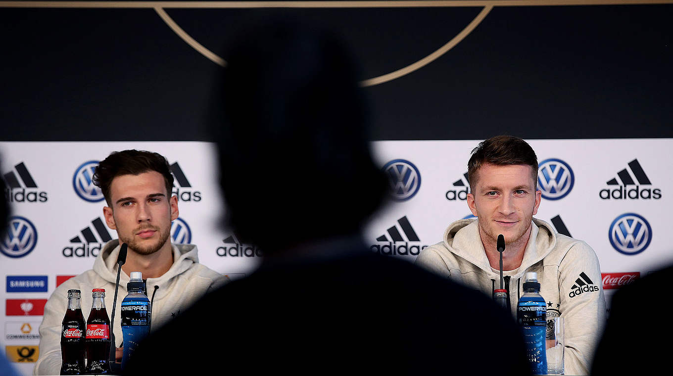 Leon Goretzka and Marco Reus spoke to the press ahead of Sunday's game © Getty Images 2019