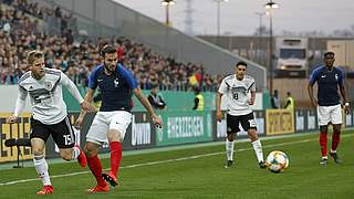 Meier (l.) playing against France. © 