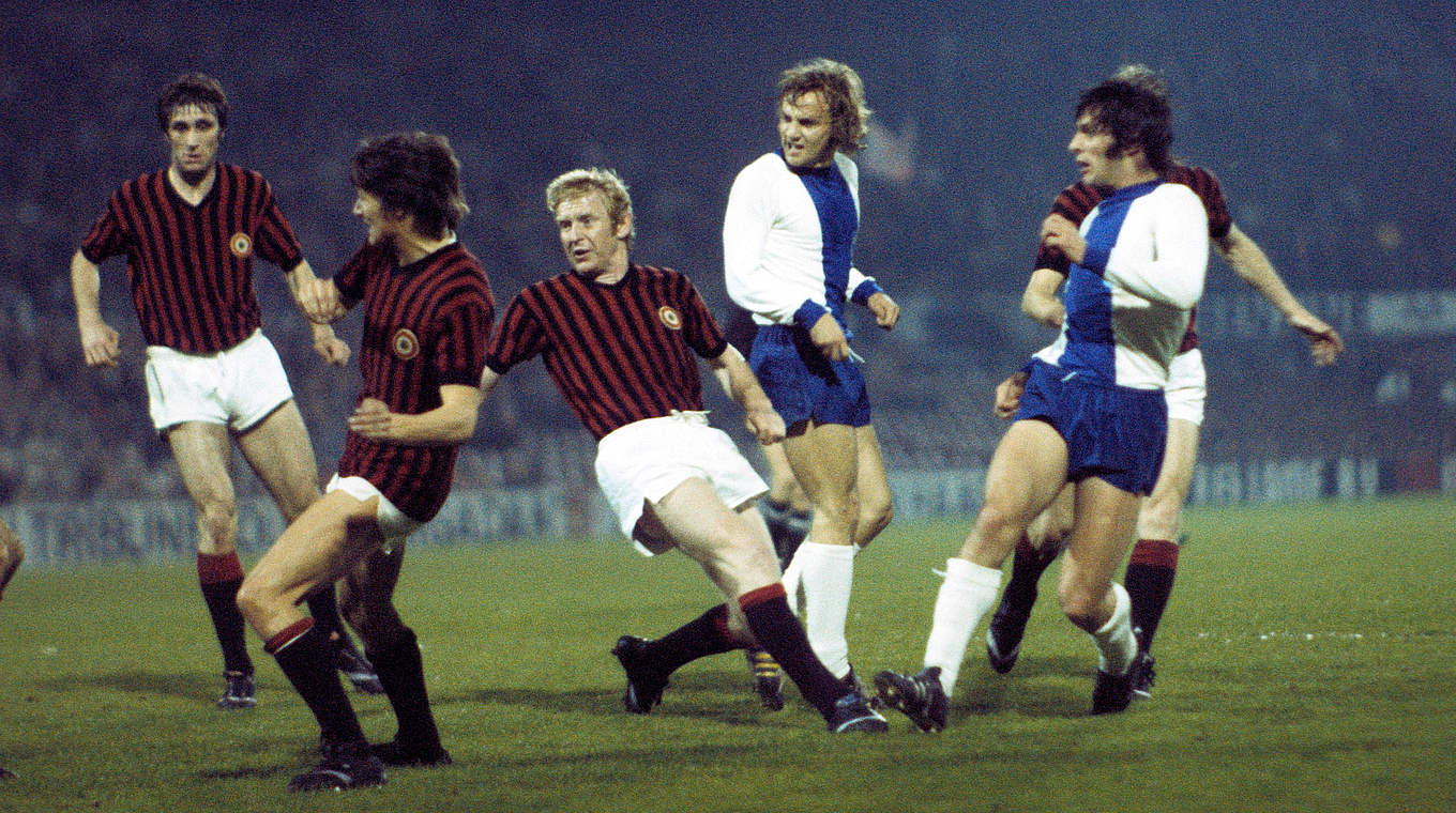 Europapokalduell 1974: Mit dem AC Mailand gegen den 1. FC Magdeburg © imago/Kicker/Eissner, Liedel