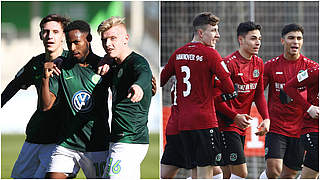 Niedersachsenduell: Spitzenreiter Wolfsburg will gegen Hannover Revanche fürs Hinspiel © imago/Collage DFB