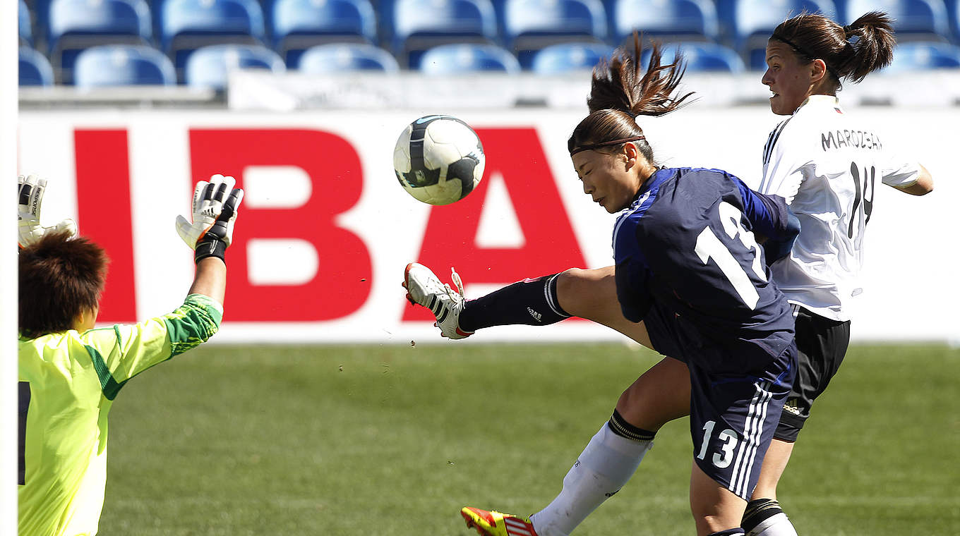 Letztes Duell: Dzsenifer Marozsan (r.) trifft beim 3:0 im Finale des Algarve Cups 2014 © Getty-Images