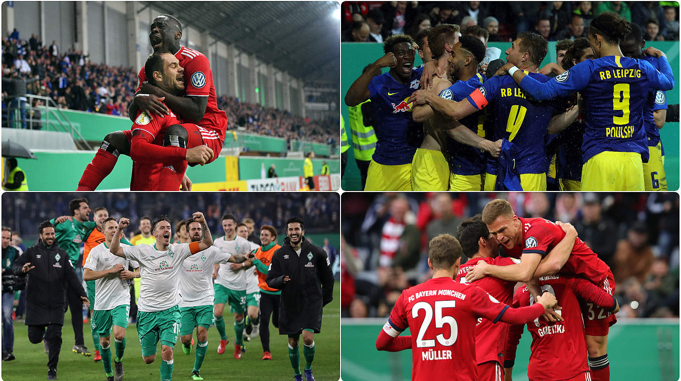Vier Mannschaften, ein Ziel: Für zwei Teams geht es zum Pokalfinale nach Berlin © Getty Images/Collage DFB