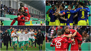 Vier Mannschaften, ein Ziel: Für zwei Teams geht es zum Pokalfinale nach Berlin © Getty Images/Collage DFB