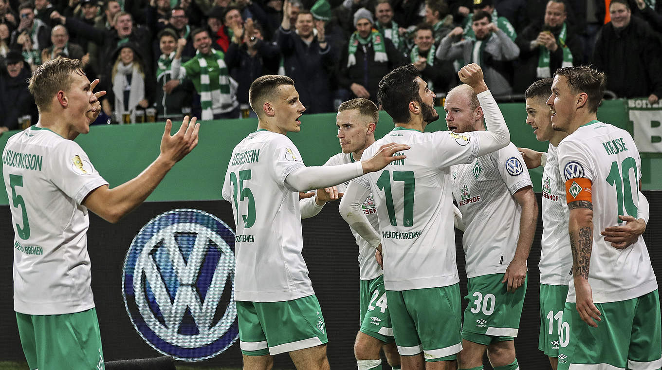 Unbeaten in 37 consecutive Pokal home matches: Werder Bremen. © 2019 Getty Images