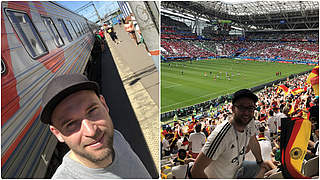 Hat über 500 Fußballspiele in 37 Ländern gesehen: Fan Club-Mitglied Christoph Ziegler © privat/Collage DFB