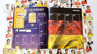 Das Panini-Heft zur Frauen-WM: 17 deutsche Spielerinnen sind dabei © PANINI/DFB
