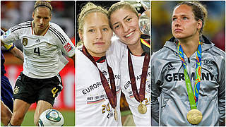 Erfolgreiche Nationalmannschaftskarriere: Babett Peter © Bilder Getty Images, Imago / Collage DFB