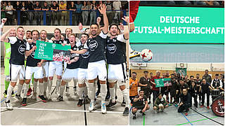 Stehen im Viertelfinale: FC St. Pauli Sala und Futsal Panthers Köln © Bilder DFB, Getty Images / Collage DFB