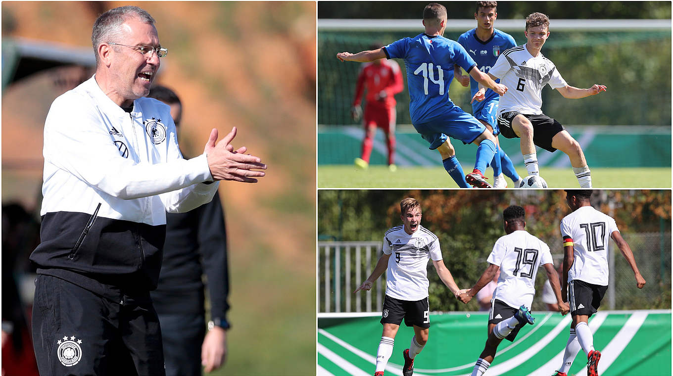 DFB-Trainer Feichtenbeiner: "Die Jungs haben häufig gezeigt, wie gut sie kicken können" © Getty Images/Collage DFB