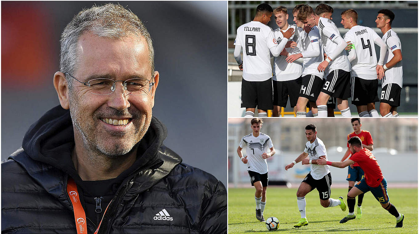 U 17-Trainer Feichtenbeiner: "Bin überzeugt, dass wir das Spiel gewinnen können" © UEFA/Sportsfile/Collage DFB