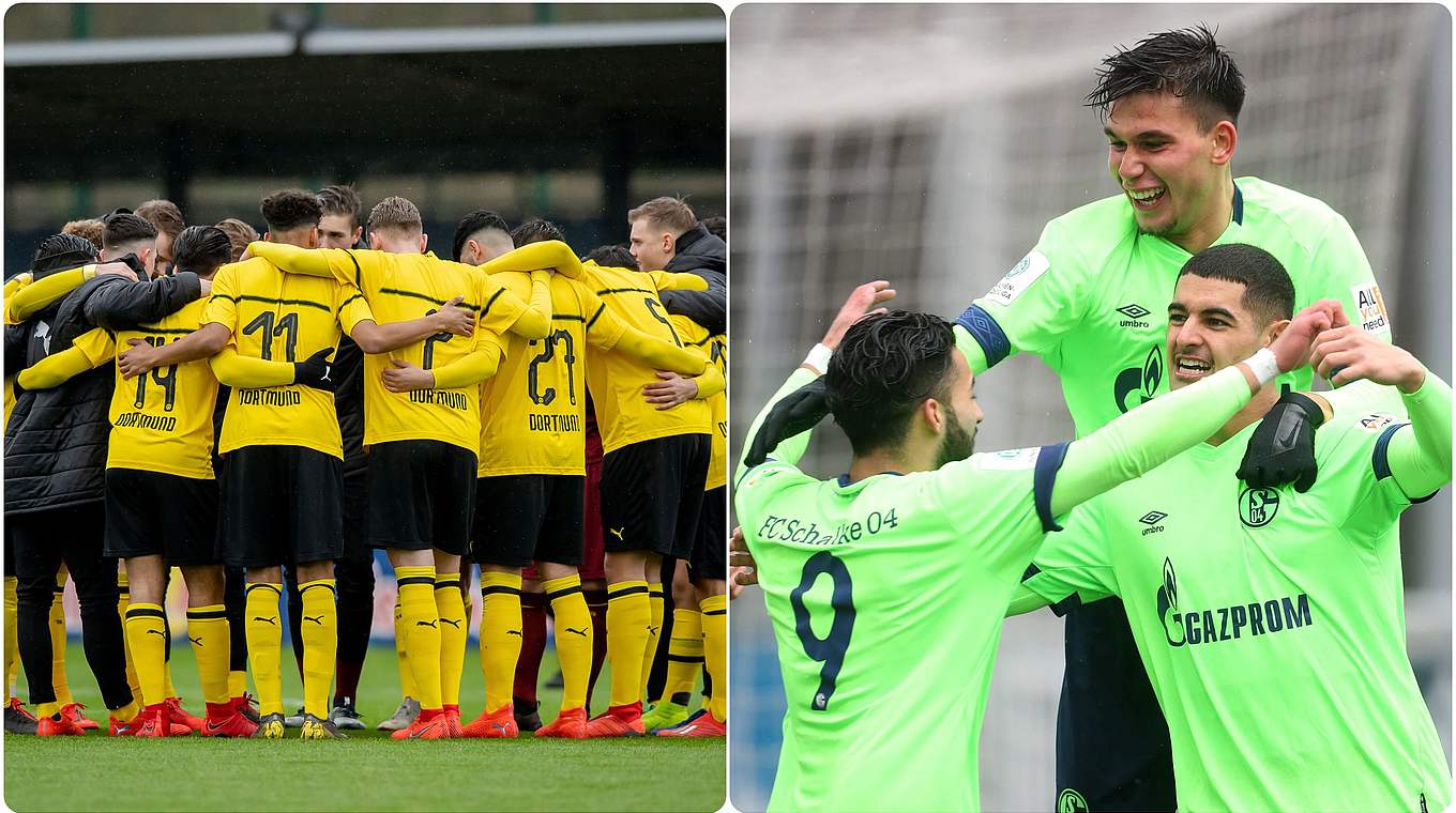 Revierderby im Halbfinale: Die Rivalen Schalke und BVB treffen erneut aufeinander © Getty Images/imago/Collage DFB