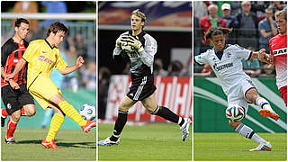 Früher DFB-Pokal der Junioren, heute Nationalspieler: Götze, Neuer und Sané (v.l.) © Getty Images/Collage DFB
