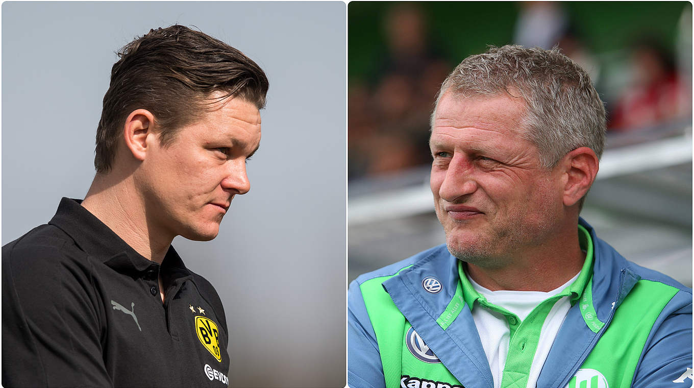 Erfahrene Nachwuchstrainer: Dortmunds Geppert (l.) und Brauer vom VfL © Getty Images/ Collage: DFB