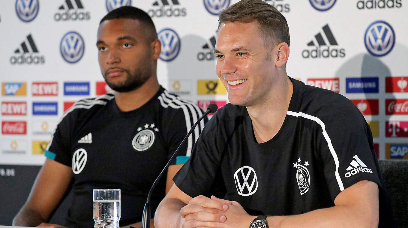 "We want to secure all six points." - Manuel Neuer and Jonathan Tah. © Getty Images