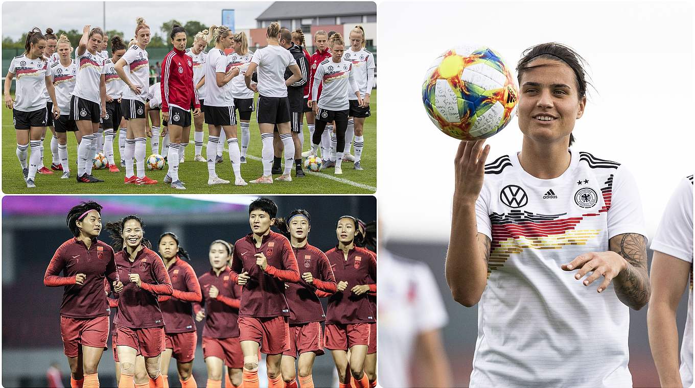 Vorfreude auf den WM-Start gegen China: die DFB-Frauen in Frankreich © Getty Images/Collage DFB