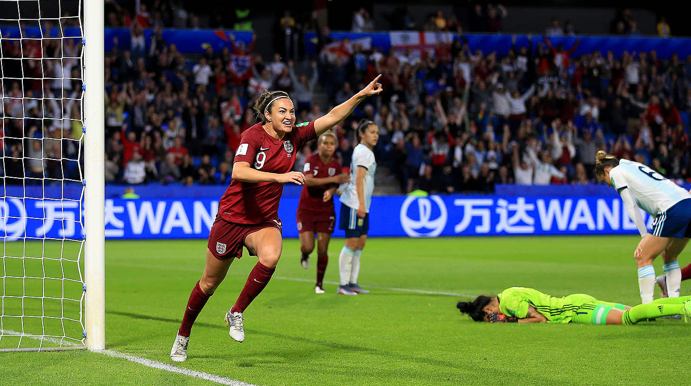 Erzielt das einzige Tor des Spiels: Englands Jodie Taylor jubelt gegen Argentinien © 2019 Getty Images