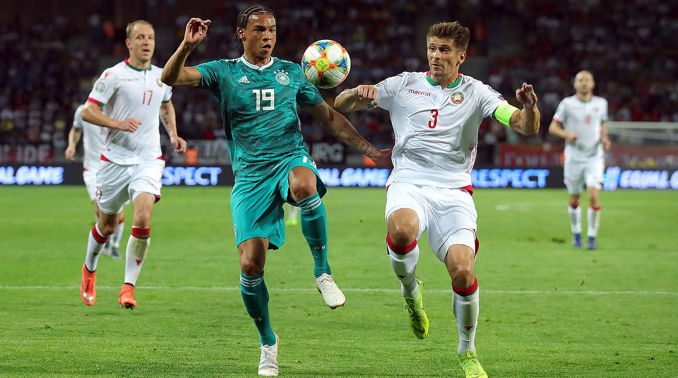 Im November gegen Belarus und Nordirland gefordert: Sané (l.) mit dem DFB-Team © 2019 Getty Images