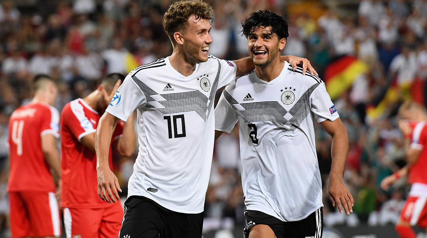 Mit vier Toren Deutschlands erfolgreichster Schütze: Luca Waldschmidt (v.l.) © 2019 Getty Images