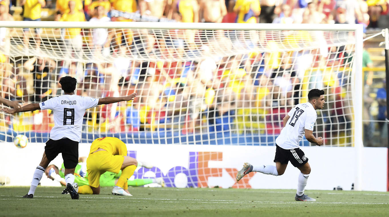 Amiri's opened and closed the scoring for Germany. © UEFA/Sportsfile