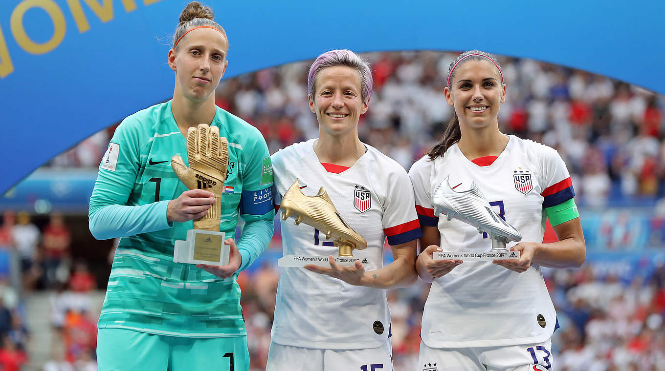 Ausgezeichnet: Sari van Veenendaal, Megan Rapinoe und Alex Morgan (v.r.). © 2019 Getty Images