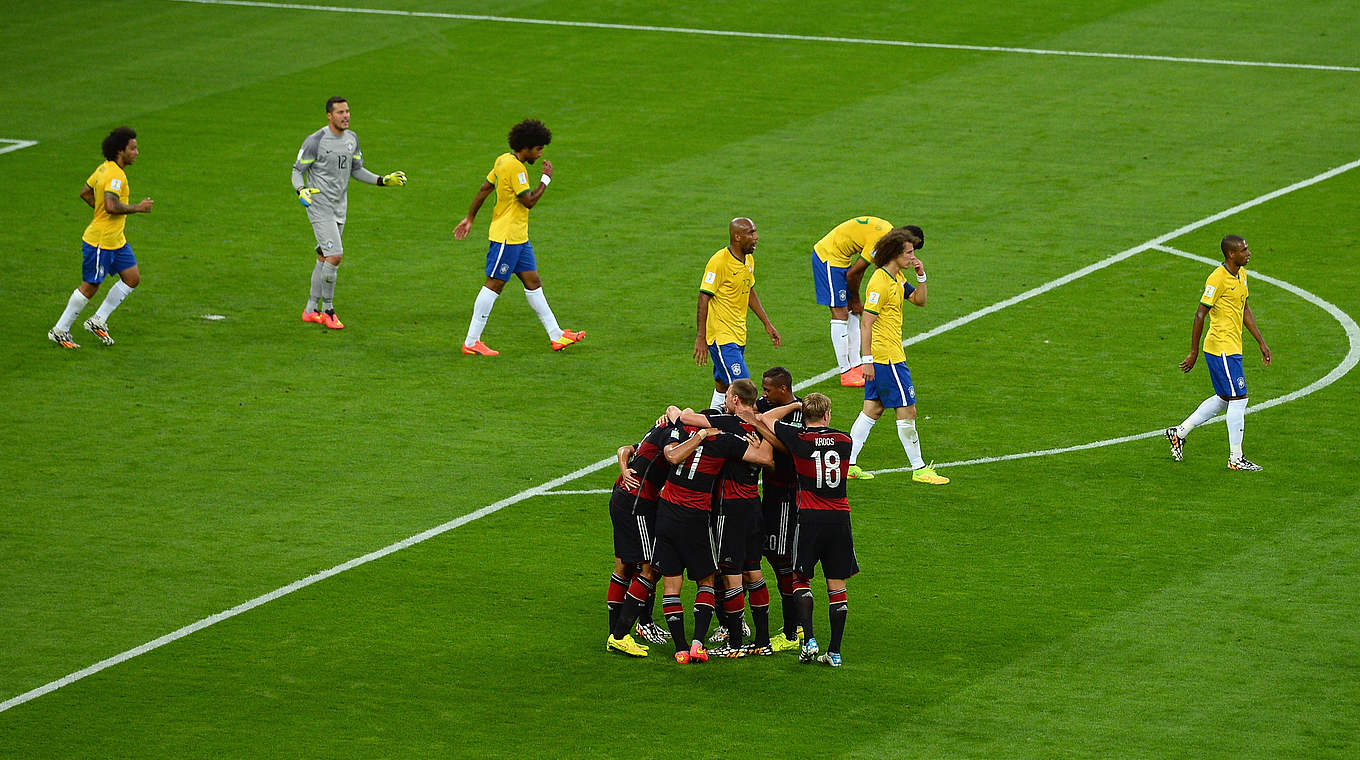 Geschichte geschrieben: Im Halbfinale gelingt dem DFB-Team ein 7:1 gegen Brasilien © 2014 Getty Images