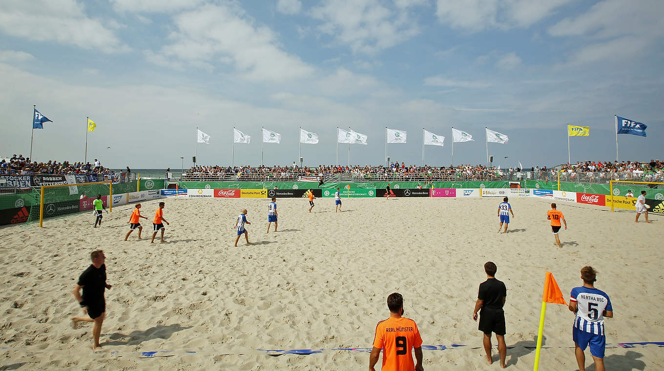 Spielort des Final Four um die Meisterschaft: der Strand in Warnemünde © 2018 Getty Images