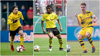 Fallen vorerst aus: Immanuel Pherai, Lloyd Kuffour und Niclas Knoop vom BVB (v.l.) © Getty Images/imago/Collage DFB