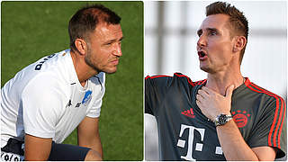 Topspiel im Süden: Klose (r.) gastiert mit dem FC Bayern bei Galms Hoffenheimern  © Bilder Imago / Collage DFB