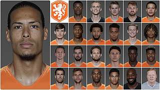 Mit 24 Spielern gegen Deutschland: der Kader der Niederlande um Virgil van Dijk © KNVB/Collage DFB.de