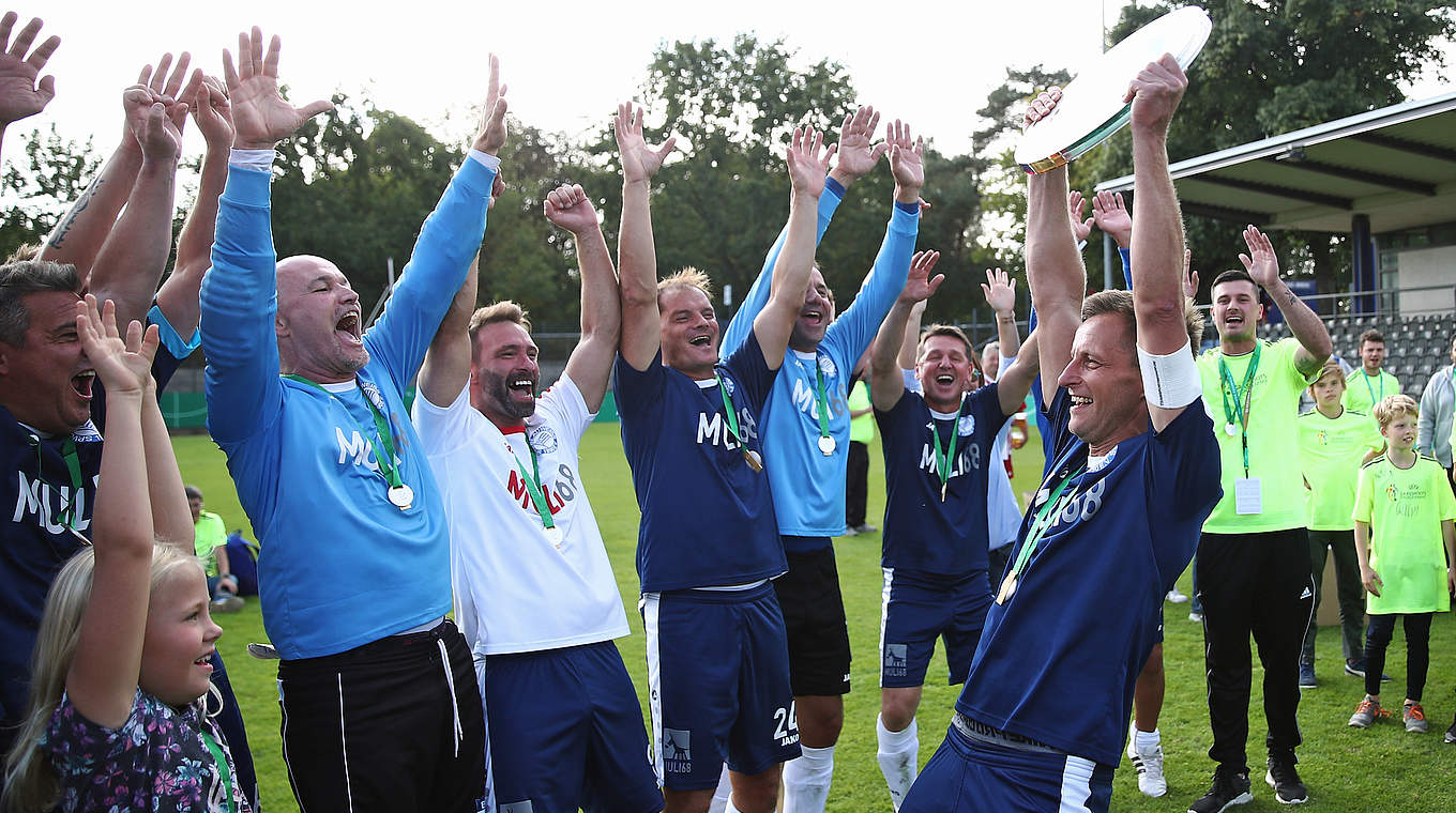Gewinner im DFB-Ü 40-Cup 2018: die "Alten Herren" der Sp.Vg. Blau-Weiß 1890 Berlin © 2018 Getty Images