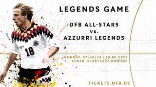New DFB-All-Stars against Azzurri Legends on 7th October in Fürth © 