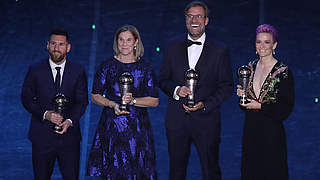 The big winners: Lionel Messi, Jill Ellis, Jürgen Klopp and Megan Rapinoe.  © imago
