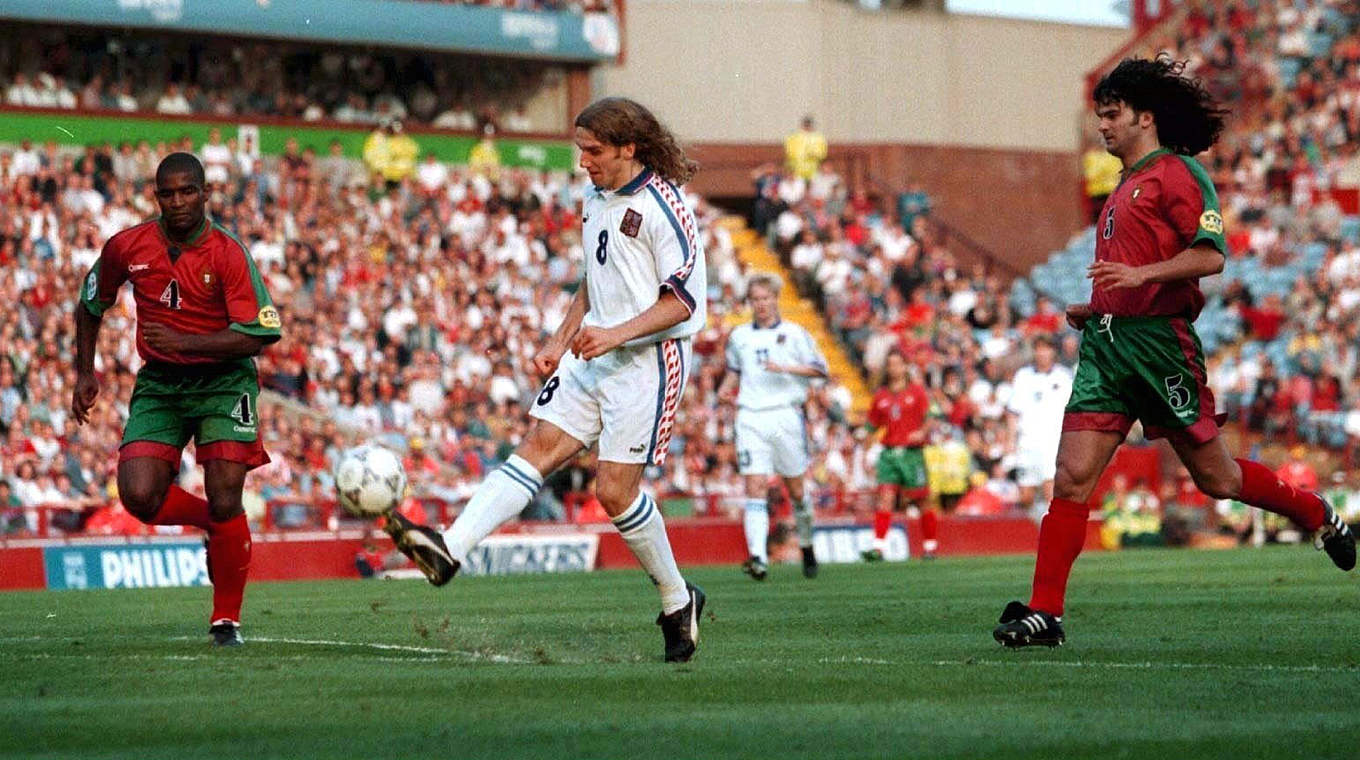 Poborsky trift 1996 gegen Portugal: "Der schönste Treffer, den ich je erzielt habe" © Getty Images