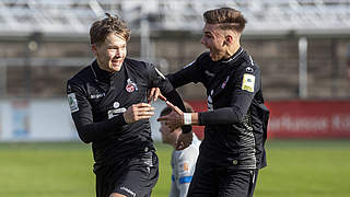 Dreierpack im Kölner Stadtderby: Sebastian Müller (l.) vom 1. FC Köln © imago/Eduard Bopp