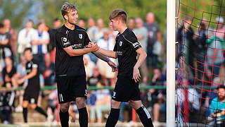 Torschützen für den 1. FCM in Kiel: Hannes Rückert (l.) und Tom Weiß © imago images / Christian Schroedter