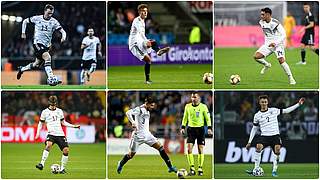 Klostermann, Waldschmidt, Amiri, Stark, Serdar and Koch all made their senior team debuts under Löw (from l.) © Getty Images/Collage DFB