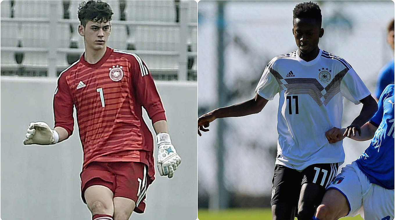 Vom Verein ausgezeichnet: Bremens Junioren-Nationalspieler Lord (l.) und Asante © Bilder Getty Images / Collage DFB