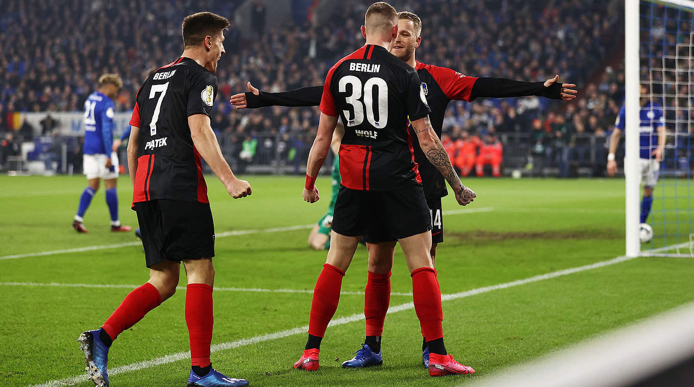 Bringt die Hertha mit seinem Tor in Führung: Pascal Köpke (r.) © Getty Images