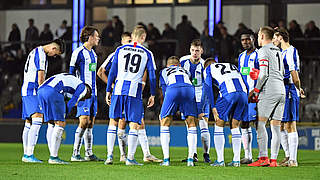 Noch unbesiegt, aber nur Tabellendritter: die U 19 von Hertha BSC © imago images/Matthias Koch