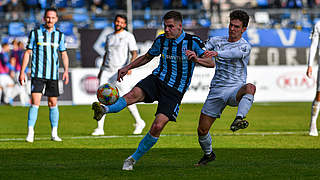 Waldhof Mannheim spielt zum dritten Mal in Folge Remis: Max Christiansen (l.) © imago images/Nordphoto