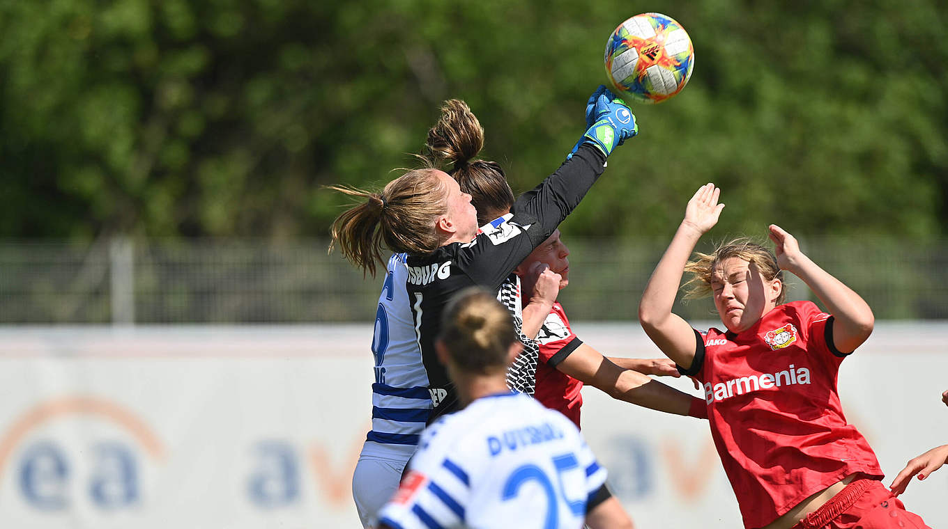 MSV-Torhüterin Kämper (l.): "Wir müssen nach unserem Sieg in Leverkusen nachlegen" © imago images/foto2press