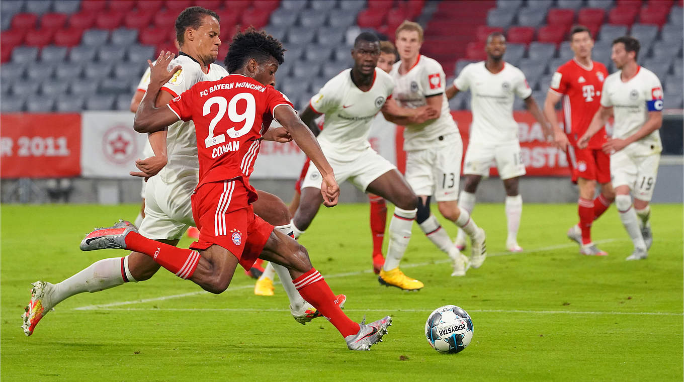 Kingsley Coman, très actif sur les ailes © Marco Donato/FC Bayern München