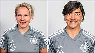Trainerinnen der beiden U 17-Jahrgänge: Friederike Kromp (l.) und  Sabine Loderer © Getty Images/Collage DFB