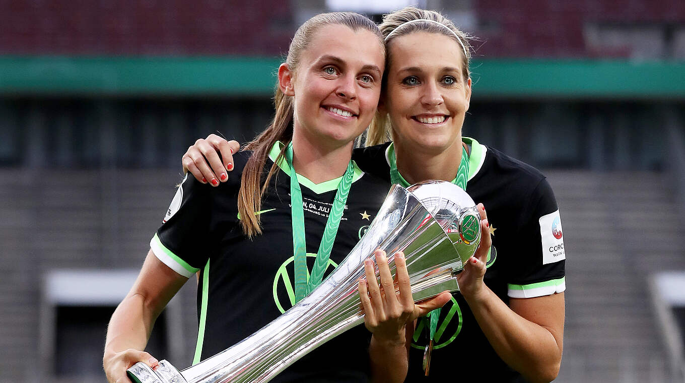 Letztes Pflichtspiel im Juli in Köln: Goeßling (r.) gewinnt mit Wolfsburg den DFB-Pokal © 2020 Getty Images