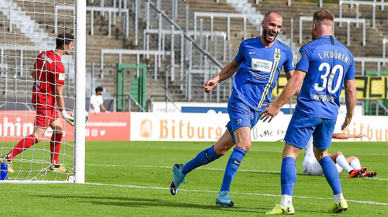 Omerbasic celebrates his goal against Aachen © Imago