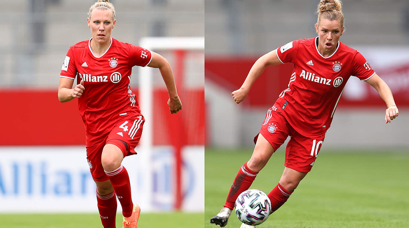 Verletzungsbedingte Absage: Kristin Demann (l.) und Linda Dallmann vom FC Bayern © Getty Images/Collage DFB
