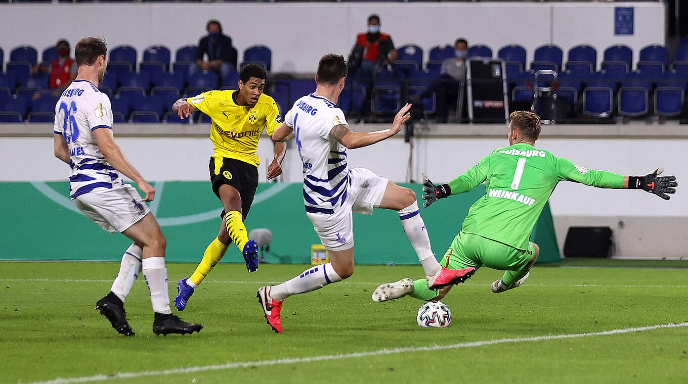 Jude Bellingham found the back of the net on his BVB debut.  © Getty Images