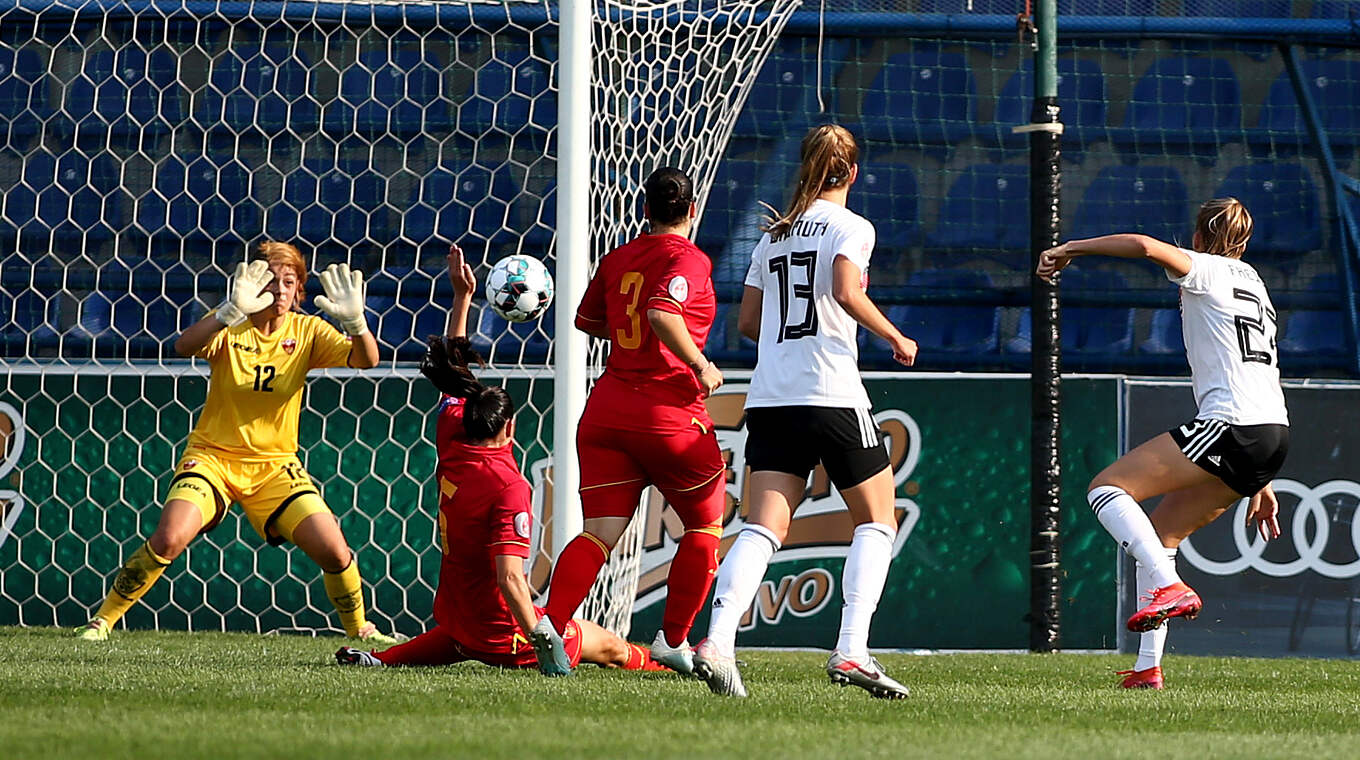 Laura Freigang scored her first international goal and had plenty of chances © 