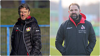 Freuen sich auf das Derby: Bayer-Coach von Ahlen (l.) und Köln-Trainer Ruthenbeck © imago/Collage DFB.de
