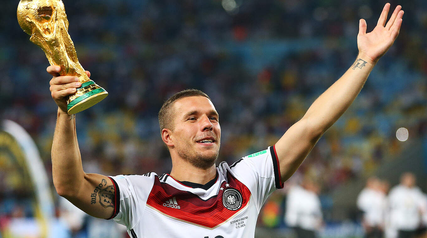 Podolski in Rio: “There’s not a lot I’d swap the World Cup trophy for.” © 2014 Getty Images